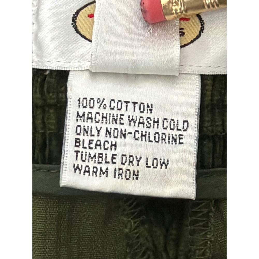 Talbots Olive Green Corduroy Gaucho Pants Wide Leg Cropped Utility Pockets 18 - Picture 5 of 9